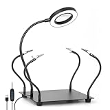 Dritte hand Löten, Löthilfe Dritte Hand mit 5X Lupe Licht, Lötstation mit 4 flexibel Arme, Löthilfe für Schweißer, Schmuckhersteller, Handwerk, Liebhaber