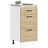 Xichuzi Küchen-Unterschrank Lucca Sonoma-Eiche Holzwerkstoff, Küchenzeile, Küchenmöbel, Küchenunterschränke, Küchenblock - 854233