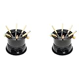 Giwnhvx 2 x Mini-Fondue-Set aus Edelstahl Schokoladenfondue Käsefondue 12 Tauchgabel und abnehmbare Töpfe schmilzt Süßigkeitensauce