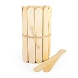 wisefood Holz Spatel, Spatel 100 STK. 15 cm, Eisstiele aus Holz, Wachsspachtel ideal zur Haarentfernung, Stiele zum Basteln, für Speiseeis aus biologisch abbaubarem Birkenholz