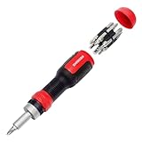 SHARDEN Ratschen Schraubendreher 13-in-1 Ratschen-Schraubendreher Multibit-Schraubendreher Multitool All in One mit Torx, Schlitz, Kreuzschlitz, Sechskant,Pozidriv und 1/4 Mutternschlüssel