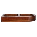 Cabilock Acacia Wood Sauce Plate Sauce Tasse Küche Essentials Snackplatte Kompartiment Teller Tauchschale Holzplatte Fächer Gewürzplatten Mittagspause 1X100 Bis Holzholz