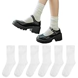 Lusofie 3 Paar Slouch Socken Damen Baumwollsocken Damensocken Ohne Gummi Weitem Bund Slouch für Baumwolle Mitte der Wade Wadensocken Komfortbund Atmungsaktiv Bequem One size