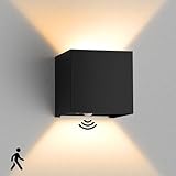 12W Aussenlampe Mit Bewegungsmelder, IP65 Außenwandleuchten, Wandlampe Mit Bewegungsmelder Innen, Verstellbarer Lichtstrahl, Geeignet Außenbeleuchtung für Außen-und Innenbereiche, Garten,Flur und Wege
