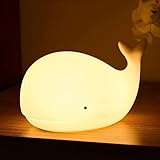LOVERUIS Nachtlicht Kinder, 7 Farben Nachtlampe Baby Nachtleuchte, Kawaii Nachtlicht Deko Babyzimmer Deko Stilllicht Nachtlicht USB, tragbaren für Deko Geschenk (Wal)