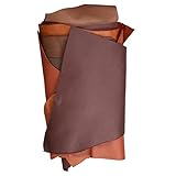 Langlauf Schuhbedarf 1KG Lederreste Braun - Lederstücke - Ausschnitte aus echtem Leder in zufälligen Größen und klassischem Braun - Lederreste Stücke mit verschiedenen Formen - Handsortiert