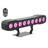 9 RGBW LED Wall Washer Bühnenlicht 60W, Lichtleiste Effektstrahler mit Fernbedienung DMX512 Stroboskop Discolicht Partylicht für Hochzeit DJ Outdoor Weihnachten