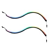 HOMSFOU 2 Stk Fahrgestell-Lichtleiste führen lichteffekte beleuchtungsset computer zubehör pc zubehör Computergehäuse Computerlichtdekor Mini-Fall Chassis-Lichtleiste RGB-LED Abs Black