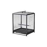 Vogelkäfig Vogelkäfig aus schwarzem Metall, schwarzer einzelner Ausstellungskäfig for den Heimgebrauch, Papageienkäfig for Papageien, Kanarienvögel, Sittiche, Turteltauben, Finken, schwarz. Leichter V