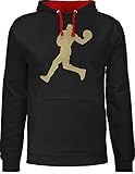 Shirtracer Basketball Trikot Ersatz Training - Basketballer Gold - M - Schwarz/Rot - Geschenke für Jugendliche männer - JH003 - Hoodie zweifarbig und Kapuzenpullover für Herren und Damen