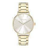 Tamaris Damenuhr – Schlichte, runde Armbanduhr für Damen 36 mm - Armbanduhr mit Edelstahlband in Silber, Gold, Roségold, Schwarz, Blau, Grün, Lila UVM, wasserfest