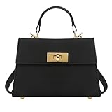 JiaDanweng Damen Crossbody Bag Schwarz Leder Schultertasche Henkeltasche Handtaschen Umhängetasche Handy Elegant Groß für Frauen - Handytasche Klein mit Schultergurt, Shopping Tasche