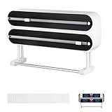 DBREAKS Wandrollenhalter Küche 3-in-1 Frischhaltefolienspender, küchenrollenhalter magnetisch, Frischhaltefolie Schneider, Alufolie Spender, Papierrollenhalter, Folienspender