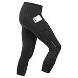 Ettore Herren Radhose Mit Polsterung Und Tasche Dreiviertellang Atmungsaktiv Schnell Trocknend Für Rennräder Und Fahrräder - Dart - Schwarz - XL