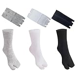 6Paare Geteilte Zehensocken für Damen,Herren Zehensocken Flip Flops Tabi Socken,Damen Baumwolle Zwei-Zehen-Sport -Socken Geta Zehensocken japanischen Stil Frauen Tabisocken(2*weiß 2*grau 2*schwarz)