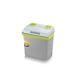 SEVERIN Elektrische Kühlbox (19 L) mit Kühl- und Warmhaltefunktion, 2 Anschlüsse fürs Auto (Netzteil & Zigarettenanzünder), grün/grau, KB 2924