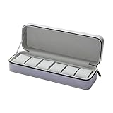 rockible Uhrenaufbewahrungsbox mit Reißverschluss, Uhrenbox, luxuriöser Uhren-Organizer, Reise-Armbanduhr-Vitrine für Schaufenster, Herren und Damen, 6