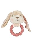 Sterntaler Greifling Hase Hanni mit Rassel - Silikon Greifring mit Strukturoberfläche - Zahnungshilfe - niedliches Baby Spielzeug ab Geburt, perlrosa