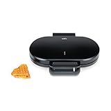 Wilfa CLASSIC DOUBLE Waffeleisen - 2 x 5 große 16cm Herzwaffeln - 5 Stufen - Signallampe & Signalton - doppelte Antihaftbeschichtung - inklusive Teig-Kelle - Doppel-Waffeleisen (schwarz)