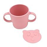 Vaguelly 1Stk -Lernbecher -Fütterungsbecher offene tasse kinder trinkbecher trinkglas kinder Silikon-Trainingsbecher für Kleinkinder Silikonbecher für Säuglinge Kieselgel Rosa