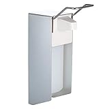 Seifenspender Wandbefestigung, Desinfektionsspender mit Ellbogendruck für Handseife und Desinfektionsmittel, weiß, Aluminium, 500 Ml