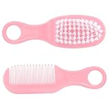 MOBUTOFU Set Babybürste Und Kamm Für Neugeborene Rosa Massage Haarbürste Und Kamm Set Für Jungen Und ädchen Ideale Erstausstattung Für Die Babypflege