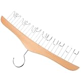 TEHAUX Robuster Garderobenhaken aus Massivholz und Edelstahl Multifunktionaler Gürtelhalter mit Mehreren Haken für Schrank Platzsparender Organizer für Gürtel Krawatten Schals und