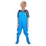 Generisch ​Wathose Kinder Wasserdicht mit Stiefel - Wathose Kinder Verstellbare Träger für Jungen und Mädchen, Anglerhose Neopren,Matschhose Jugendliche Comfort, Rückenschnalle Design​