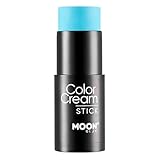Intense Neon UV ColorCream Face & Body Paint Stick by Moon Glow - Professionelles Gesichts- und Körperschminke für Erwachsene und Kinder - 21g - Intense Blue