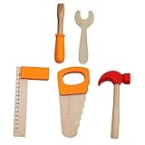 MUSISALY 1 Satz Simulierte Holzbearbeitungswerkzeuge Holzbaukasten Mini-Klappstühle für Puppen Minischlüssel Spielset für Kinder Spielzeug Miniatur-Landschaftsdekor Heimdekoration Khaki