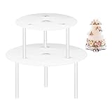 LdawyDE Tortenständer, Tortenstützen, 2 Stück Kuchenbasis (16cm, 20cm) , 6 Stück Kunststoff Dübelstangen (23cm), wiederverwendbar,Tortenständer 2 Etagen zum Herstellen von Schichtkuchen