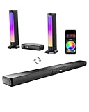 ULTIMEA 5.0ch Soundbar für TV Geräte, Sound Bar mit RGB-Beleuchtung für Heimkino, teilbare PC Soundbar mit App-Steuerung, Soundsystem mit verstellbarem EQ, Bluetooth 5.3, HDMI-ARC/Opt/AUX, Apollo S70
