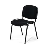 Topsit Büro & More Besucherstuhl ISO, Bequemer Konferenzstuhl, stapelbar, mit gepolsterter Sitzfläche und Rückenlehne. Einzelner Artikel (Schwarz)