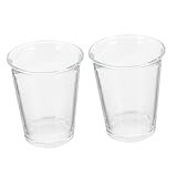 FIXOSHEE 2 Stück Teiliges Glas Kaffee Wasserglas Klar Vielseitig Verwendbar für Frühstück Eiskaffee Milchgetränke Langlebig Glatte Oberfläche Feine Textur Hochwertiges Glasmaterial