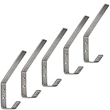 Sotech 5 Stück Kleiderhaken ALBA moderner Mantelhaken echt Edelstahl 142 x 20 mm Huthaken Garderobenhaken