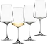 SCHOTT ZWIESEL Weissweinglas MioVino (4er-Set), moderne Weingläser für Weißwein, spülmaschinenfeste Tritan-Kristallgläser, Made in Germany (Art.-Nr. 124050)
