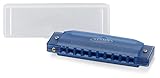 Classic Cantabile FBH-10 BU FunKids Mundharmonika C-Dur - Diatonische 10 Loch-Mundharmonika aus Kunststoff - Stimmzungen aus Phosphorbronze - ideal für Kinder - Inklusive Kunststoff-Etui - Blau