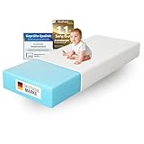Arensberger Kindermatratze Babymatratze Nora | 80x160cm Höhe 12cm | Bezug waschbar & abnehmbar | punktelastischer Gelschaum | Jugendmatratze, allergikerfreundlich Premium Bezug