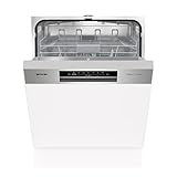 Gorenje GI 642 D60X Teilintegrierbarer Geschirrspüler/60 cm/14 Maßgedecke/2 Körbe/6 Programme/TotalDry/3 in 1 Funktion/Speed Wash/Gläser-Programm/vollständiger Überlaufschutz,739659,Silber/Schwarz