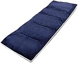 campMax 190x75 cm XL Feldbettauflage aus Baumwolle, Weiche Campingmatratze mit 4 Befestigungsbändern, Ultraleicht & Vielseitig für Campingbett Gartenliege Liegestuhl, Blau