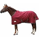 Marengos by Bucas - Weidedecke Freedom Turnout 600D – Winter- & Regendecke – wasserdichte Pferdedecke mit Innenfutter & Kreuzbegurtung – Weinrot/Dunkelblau – 145cm (50g/m² Füllung)