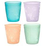 nip – Baby- und Kindertrinkbecher | ab 1 Jahr | 4er Pack | Bruchfest, mikrowellen- und spülmaschinengeeignet, BPA-frei, ohne Melamin, Giraffe, grün/orange/lila/türkis