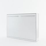 Homlando Lenart Schrankbett - Wandbett Concept Pro CP04 140x200 cm - Schrankklappbett Horizontal - Schrank mit integriertem Klappbett - Funktionsbett (Weiß Matt)