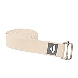 Bodhi ASANA BELT PRO Yogagurt mit Metall-Verschluss, Schiebe-Schnalle eckig, langer Gurt aus Baumwolle, Yoga Hilfsmittel, 3 m x 38 mm, Yogazubehör