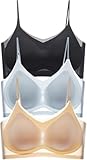 DSXH 3PCS Sommer Nahtloser ultradünner Eisseiden-Komfort-BH in Übergröße, kein Stahlring, atmungsaktiver und bequemer Minimizer-BH, Damen-Seiden-Hebe-BH (XXL, 3 Colors)