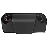 Brillenhalter für Auto, Sonnenbrillenhalter Auto mit Magnetverschluss, Leder Sonnenbrillenhalter für Autovisier, Auto Sonnenbrillenhalter Schwarz, Sonnenblende Organizer, Kfz-Visier-Zubehör