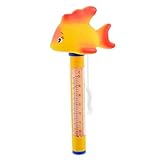 Swimmingpool Thermometer süße tierische Cartoon -Temperaturmessgeräte mit Schnurgoldfisch