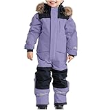 Unisex Kinder Skioverall Mit Kapuze Schneeanzug Wasserdicht Atmungsaktiv Skianzüge Verdickt Warm Outdoor Regenoverall Einteiligerschneeoverall Skianzug Kinder Skijacke Mädchen Schneeanzug 110