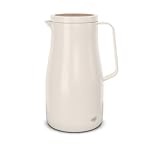 alfi STUDIO TEA Isolierkanne 1,0L weiß, Thermoskanne aus doppelwandigem Edelstahl, hält 12 Stunden warm, 24 Stunden kalt, Drehverschluss, Öffnung groß, Thermoskanne, BPA-frei