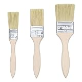 3pcs Holzgriffpinsel,Flachpinsel Set(1/1,5/2 inch),Pinsel lasur Holz,Lasurpinsel Holz,Paint Brush,Maler Pinsel,Lack Pinsel,Pinsel wandfarbe,Pinsel holzlasur,Pinsel für lackfarbe(25/35/47mm)